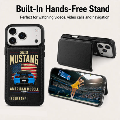2013 Mustang Personalized Leather Wallet Phone Case