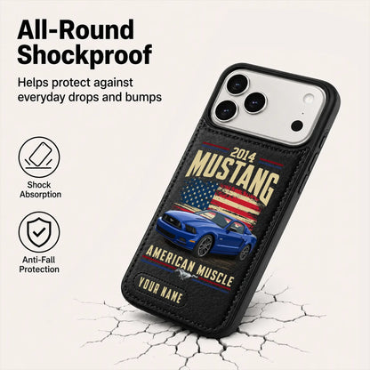 2014 Mustang Personalized Leather Wallet Phone Case