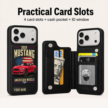 2019 Mustang Personalized Leather Wallet Phone Case