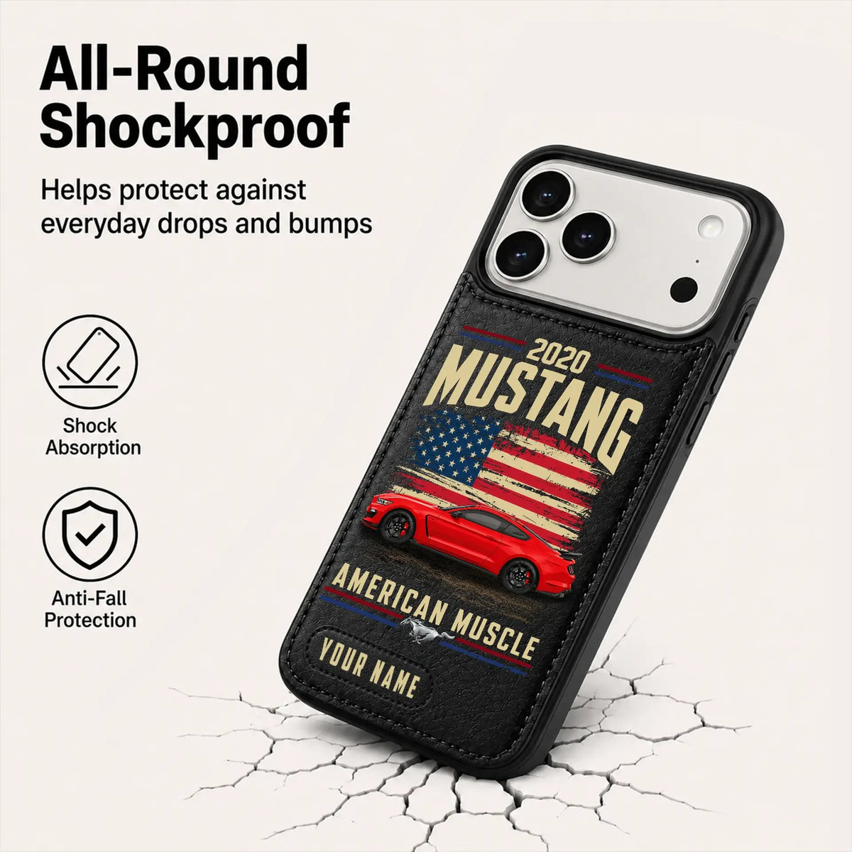 2020 Mustang Personalized Leather Wallet Phone Case