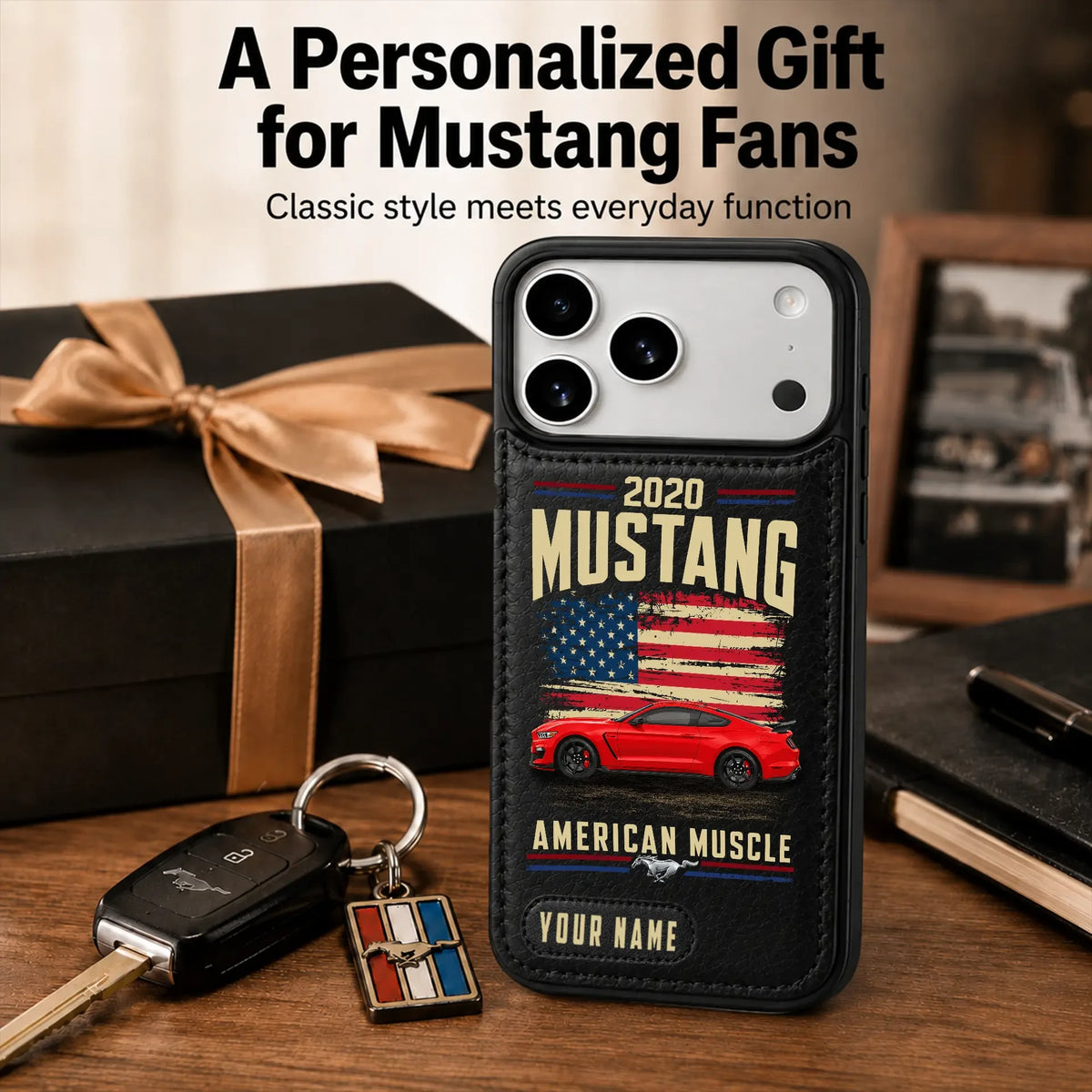 2020 Mustang Personalized Leather Wallet Phone Case