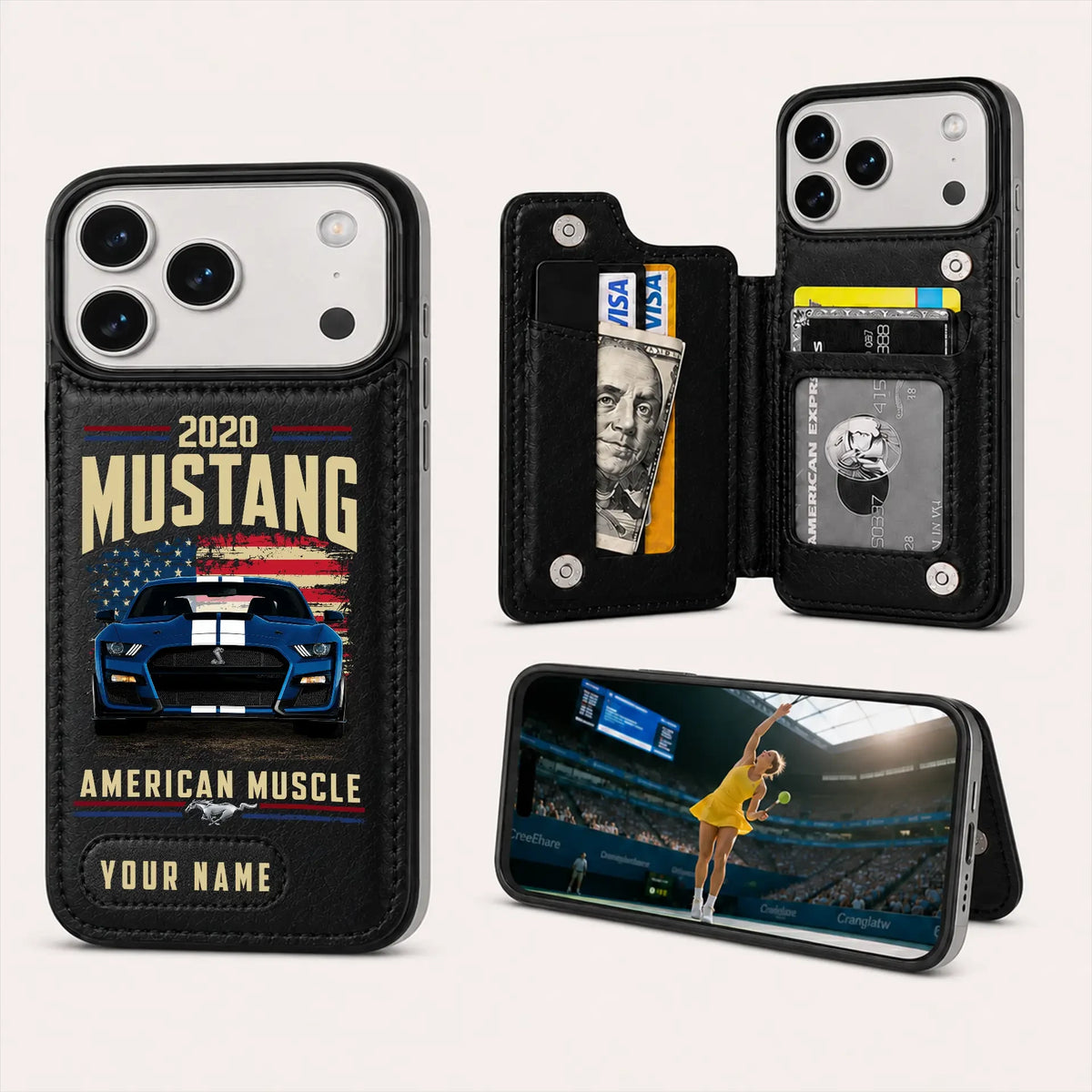 2020 Mustang Personalized Leather Wallet Phone Case