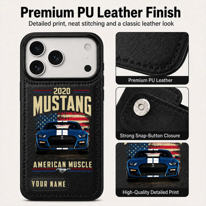 2020 Mustang Personalized Leather Wallet Phone Case