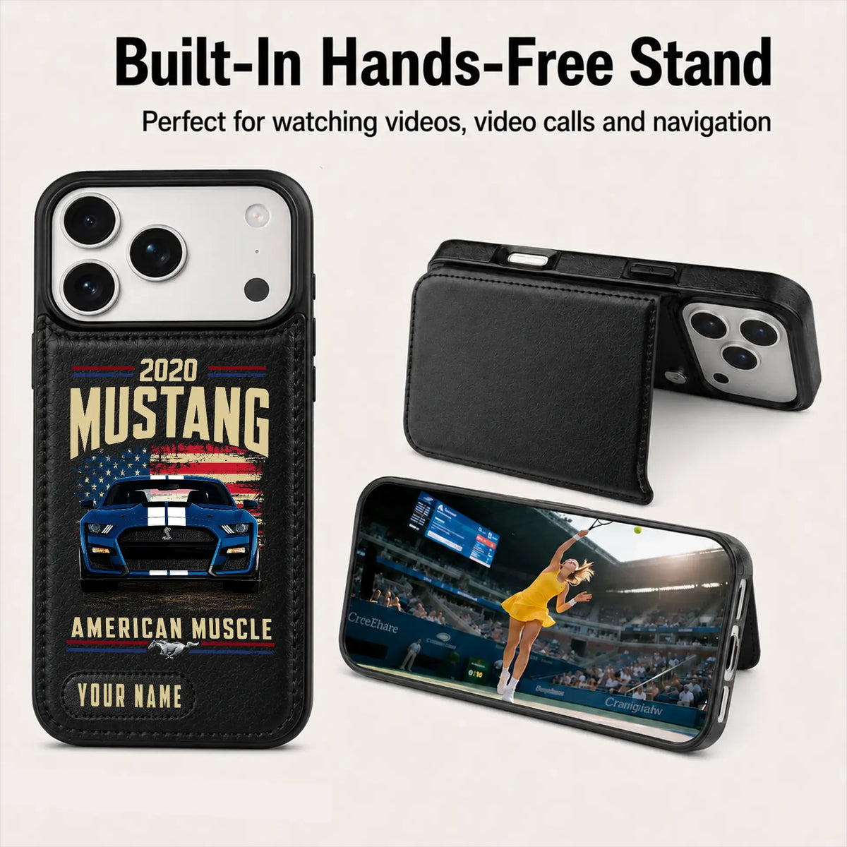 2020 Mustang Personalized Leather Wallet Phone Case