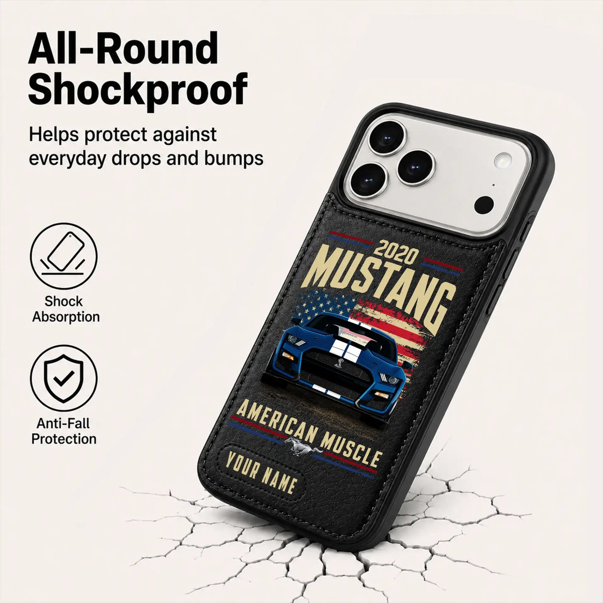 2020 Mustang Personalized Leather Wallet Phone Case