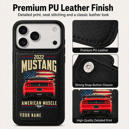 2022 Mustang Personalized Leather Wallet Phone Case
