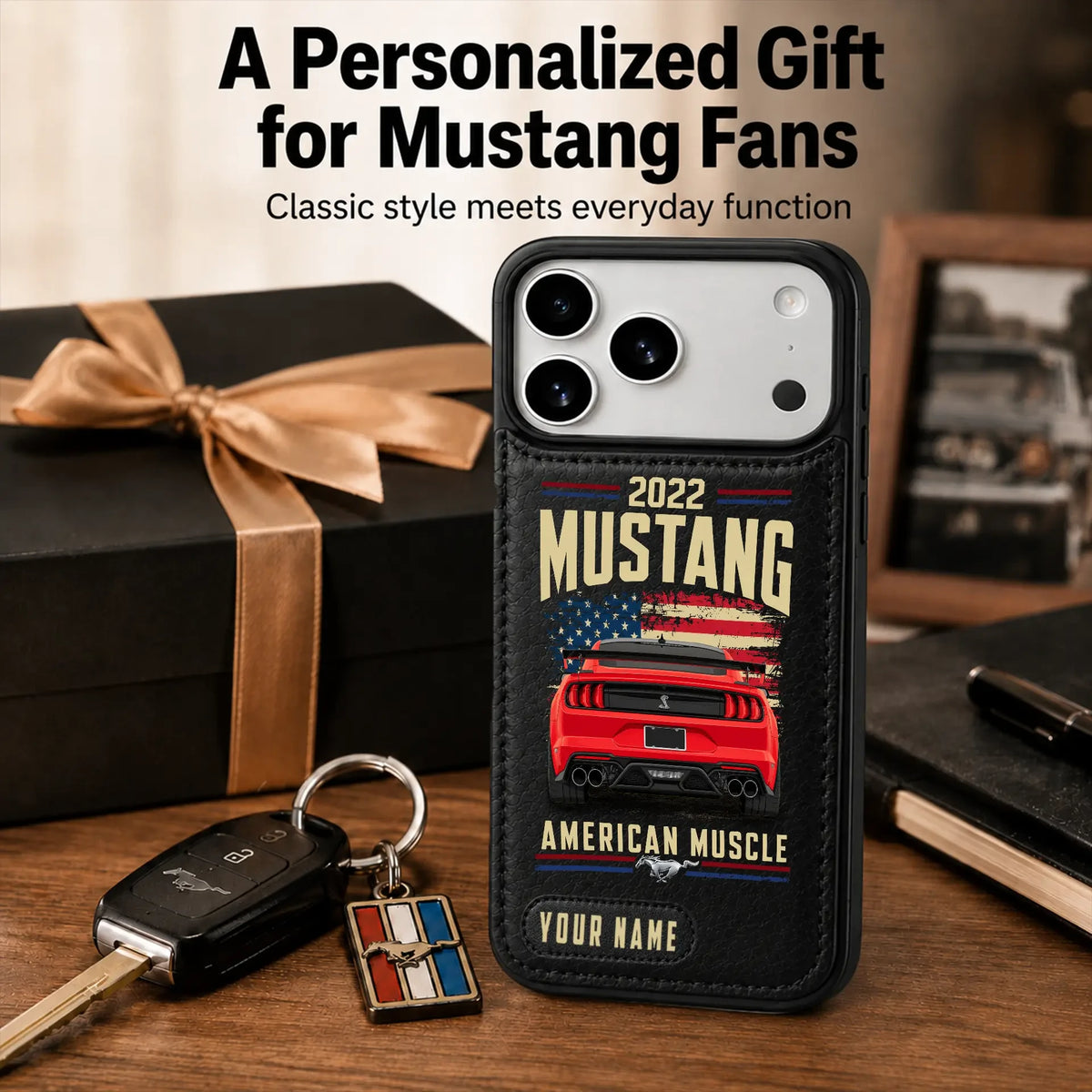 2022 Mustang Personalized Leather Wallet Phone Case