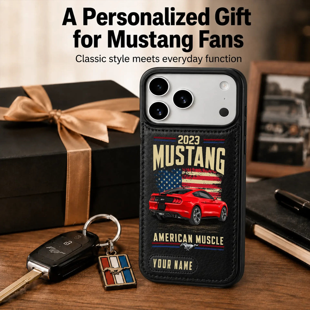 2023 Mustang Personalized Leather Wallet Phone Case
