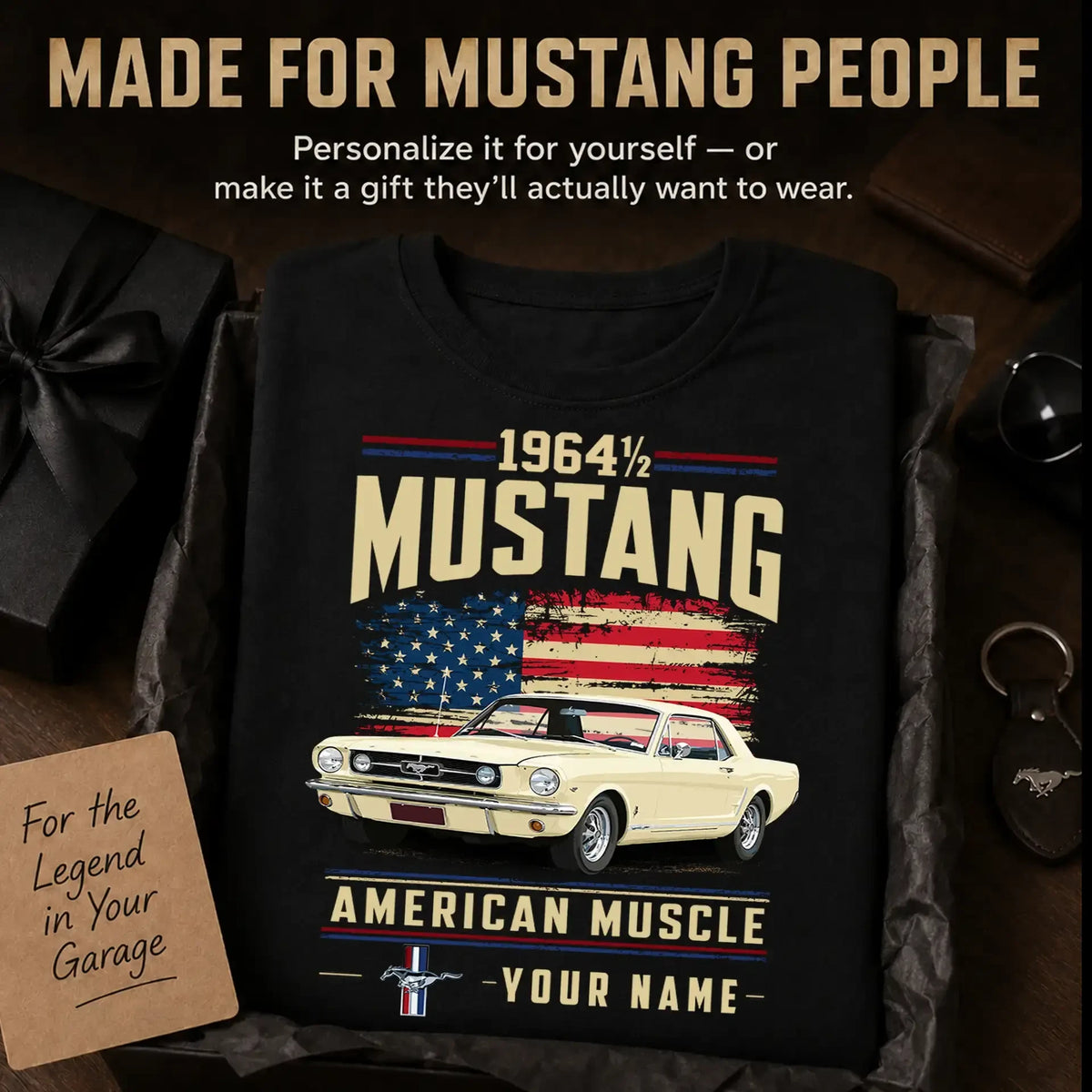 1964 Mustang Muscle Car Personalized Apparel
