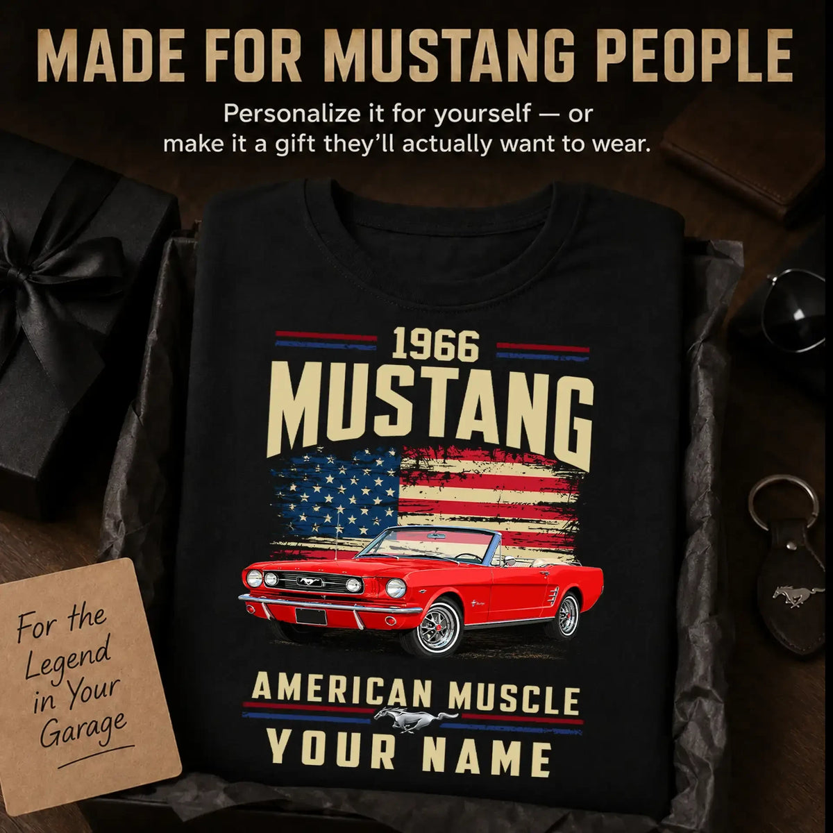 1966 Mustang Muscle Car Personalized Apparel