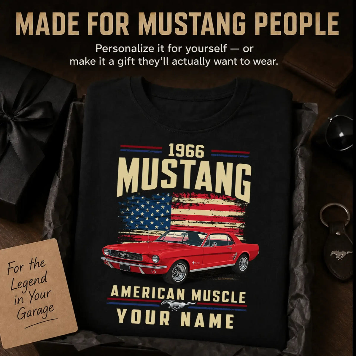 1966 Mustang Muscle Car Personalized Apparel
