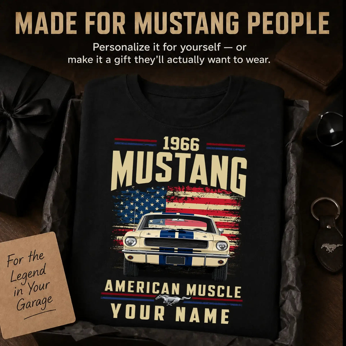 1966 Mustang Muscle Car Personalized Apparel