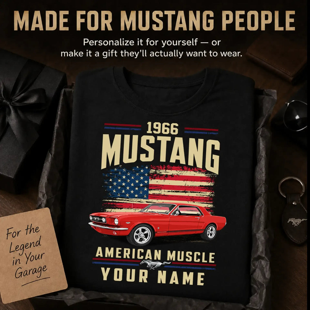 1966 Mustang Muscle Car Personalized Apparel