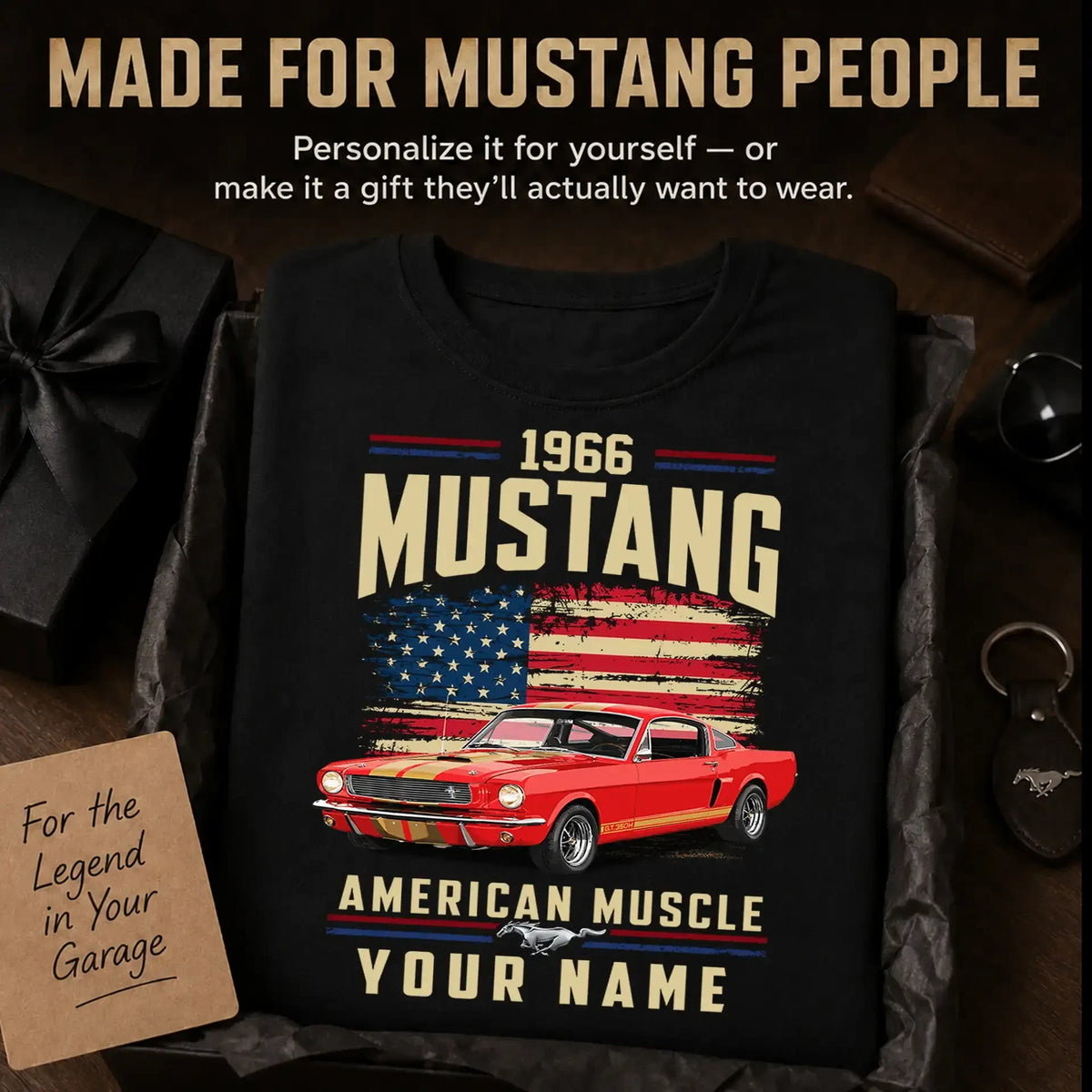 1966 Mustang Muscle Car Personalized Apparel