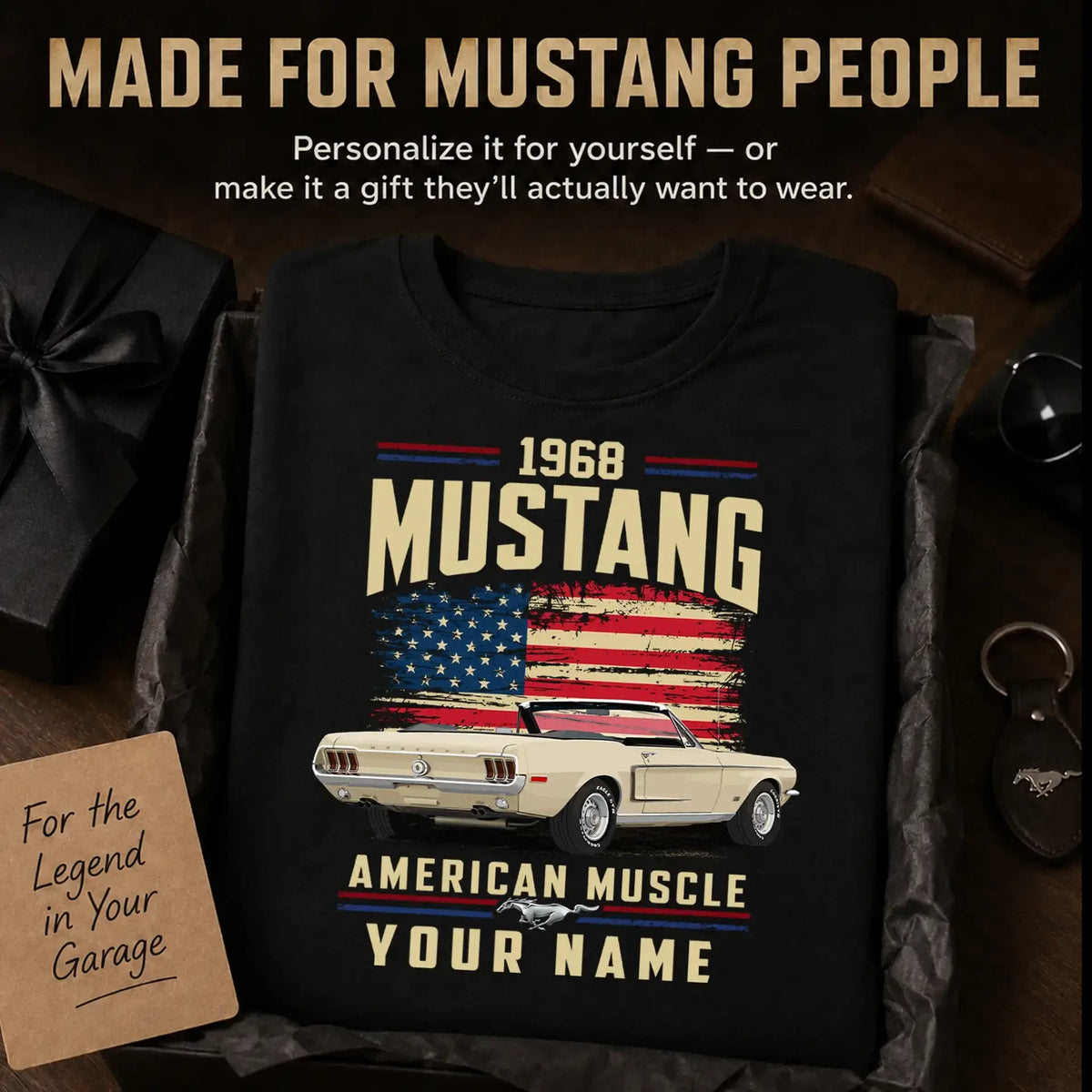 1968 Mustang Muscle Car Personalized Apparel