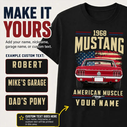 1968 Mustang Muscle Car Personalized Apparel