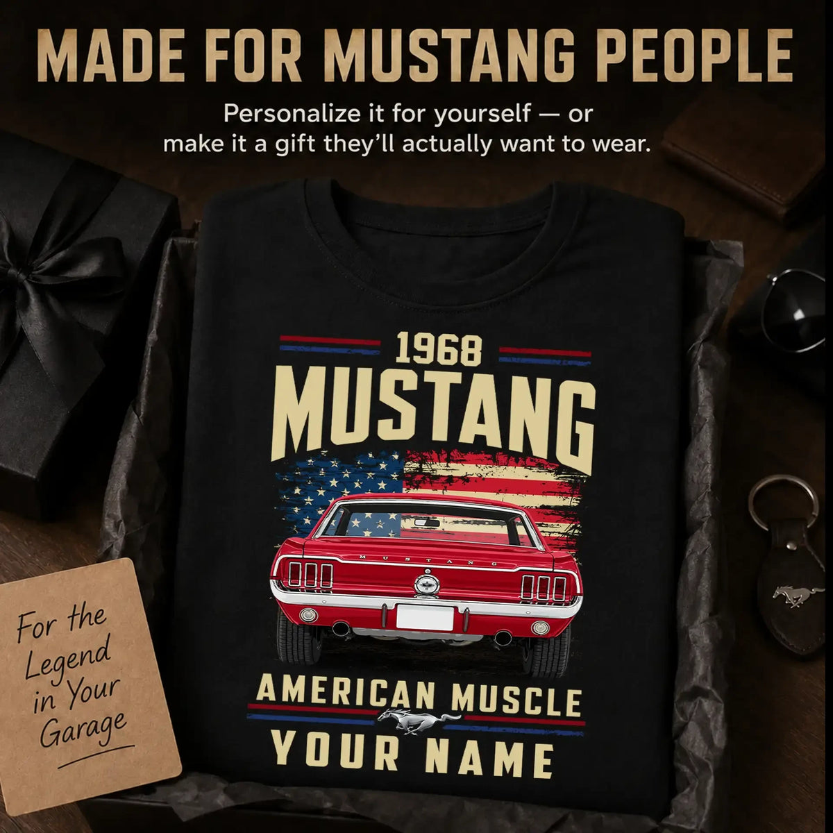 1968 Mustang Muscle Car Personalized Apparel