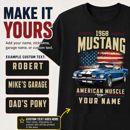 1968 Mustang Muscle Car Personalized Apparel