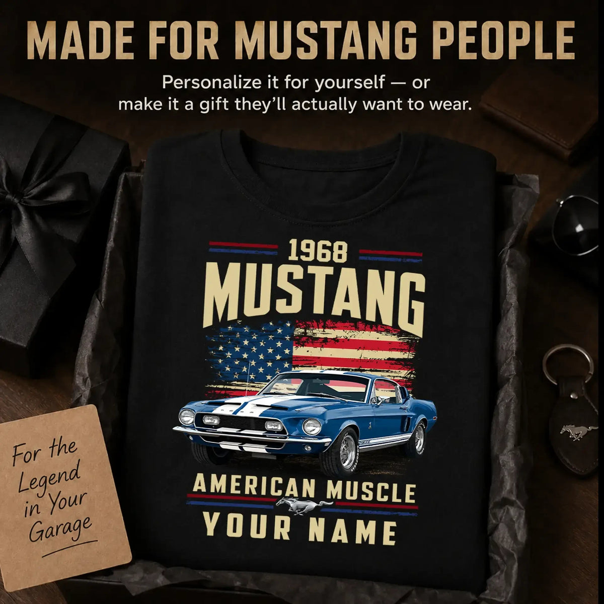 1968 Mustang Muscle Car Personalized Apparel