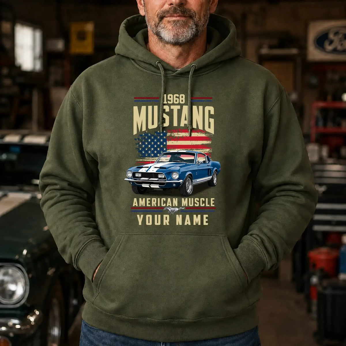 1968 Mustang Muscle Car Personalized Apparel