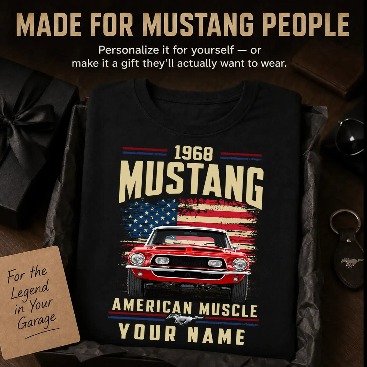 1968 Mustang Muscle Car Personalized Apparel