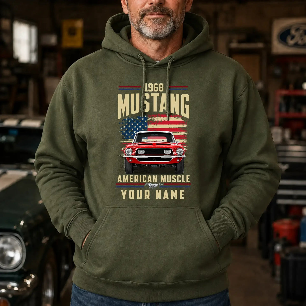 1968 Mustang Muscle Car Personalized Apparel