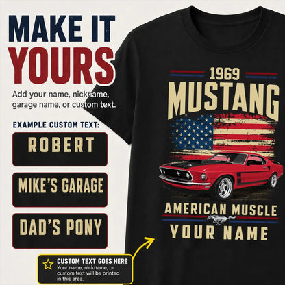 1969 Mustang Muscle Car Personalized Apparel