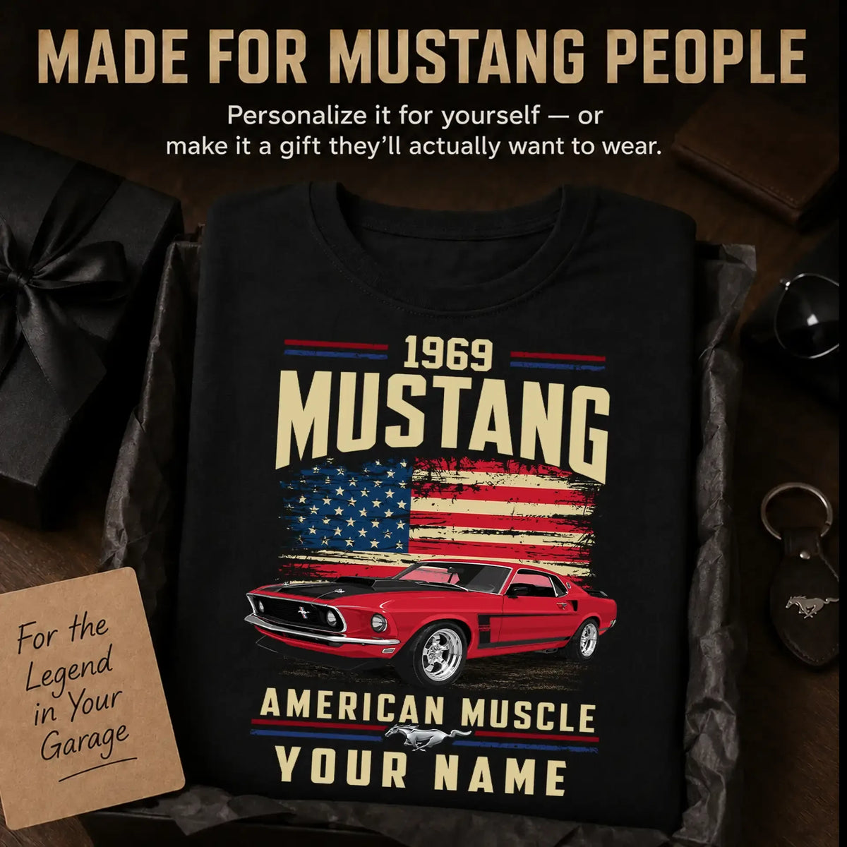 1969 Mustang Muscle Car Personalized Apparel