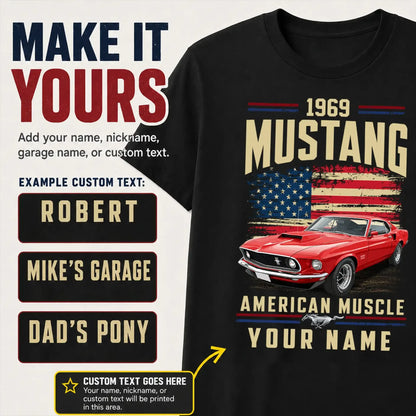 1969 Mustang Muscle Car Personalized Apparel