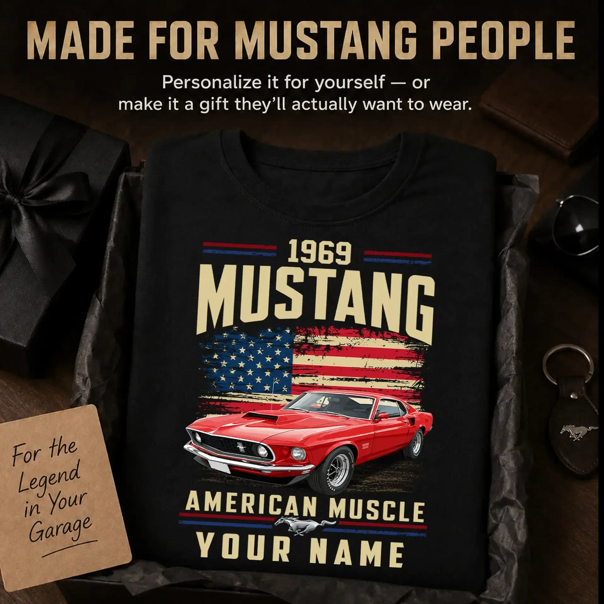 1969 Mustang Muscle Car Personalized Apparel
