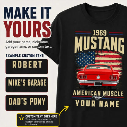 1969 Mustang Muscle Car Personalized Apparel