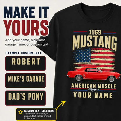 1969 Mustang Muscle Car Personalized Apparel