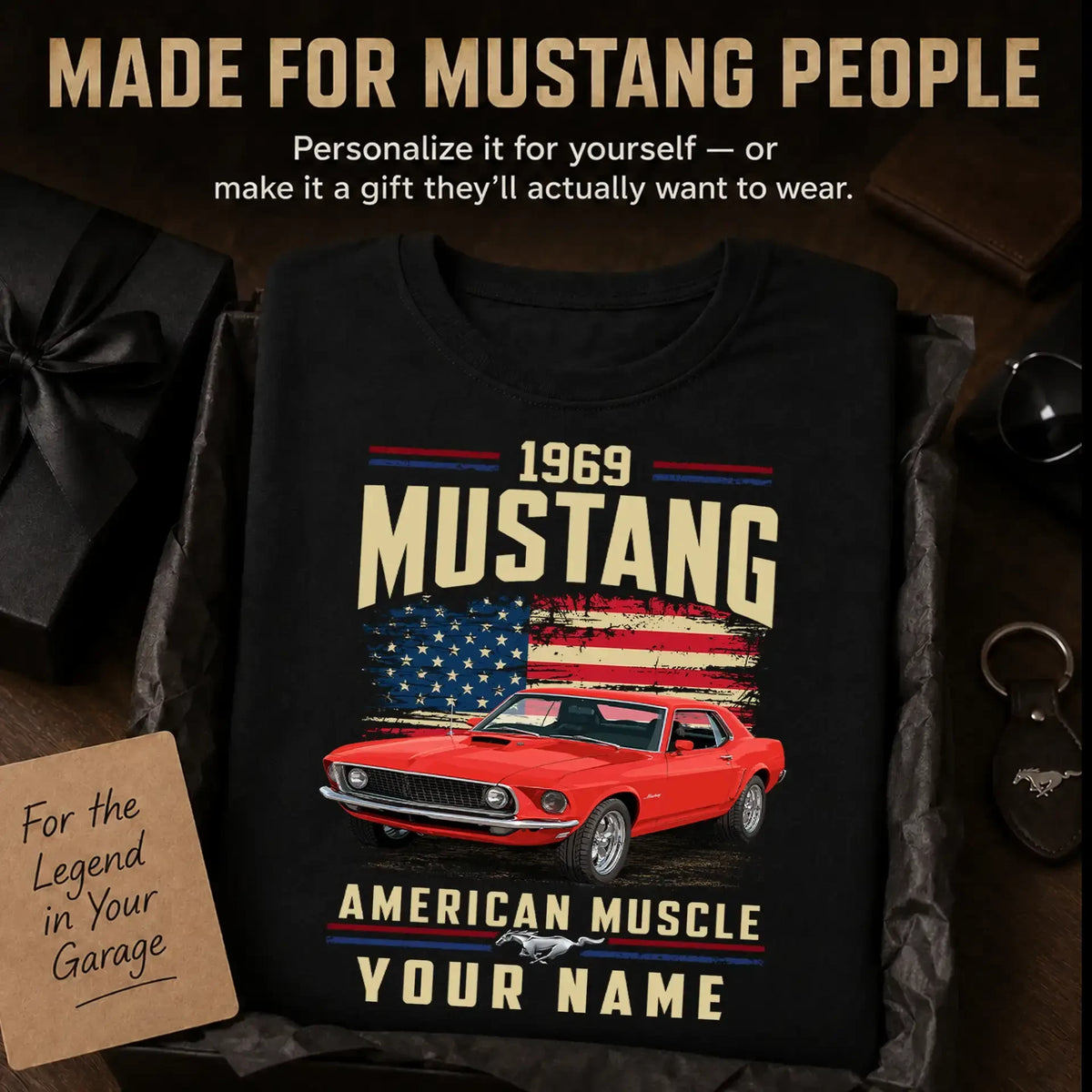 1969 Mustang Muscle Car Personalized Apparel