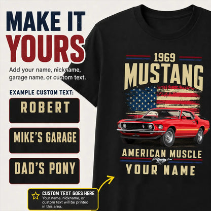 1969 Mustang Muscle Car Personalized Apparel