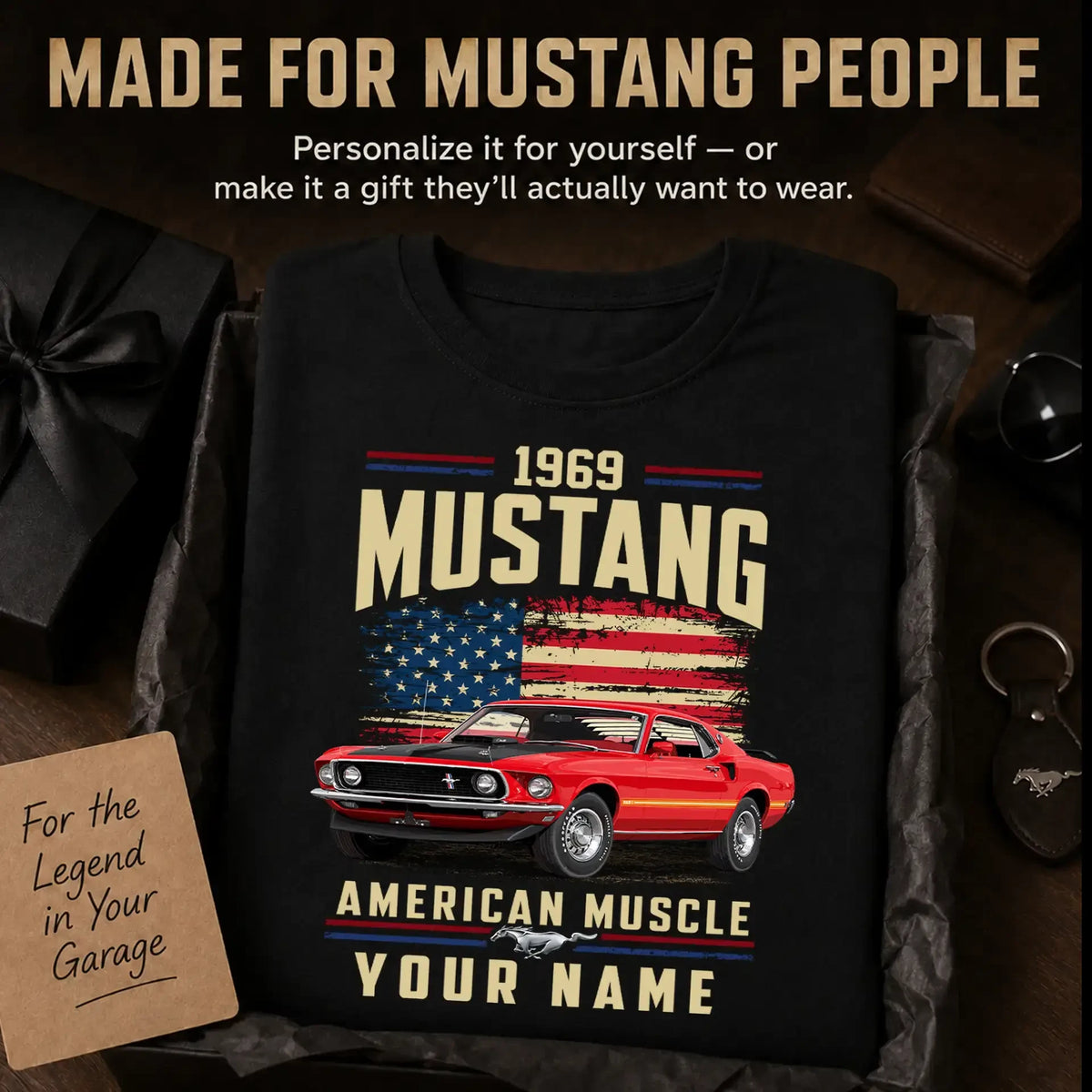 1969 Mustang Muscle Car Personalized Apparel