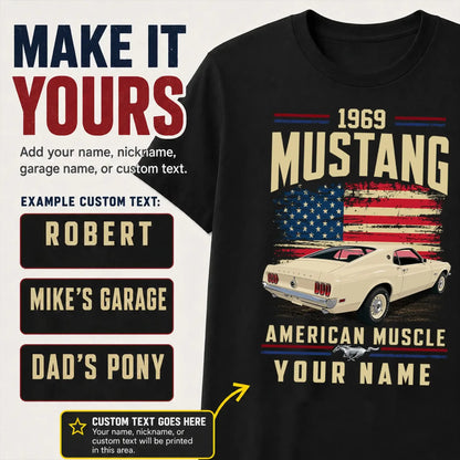 1969 Mustang Muscle Car Personalized Apparel
