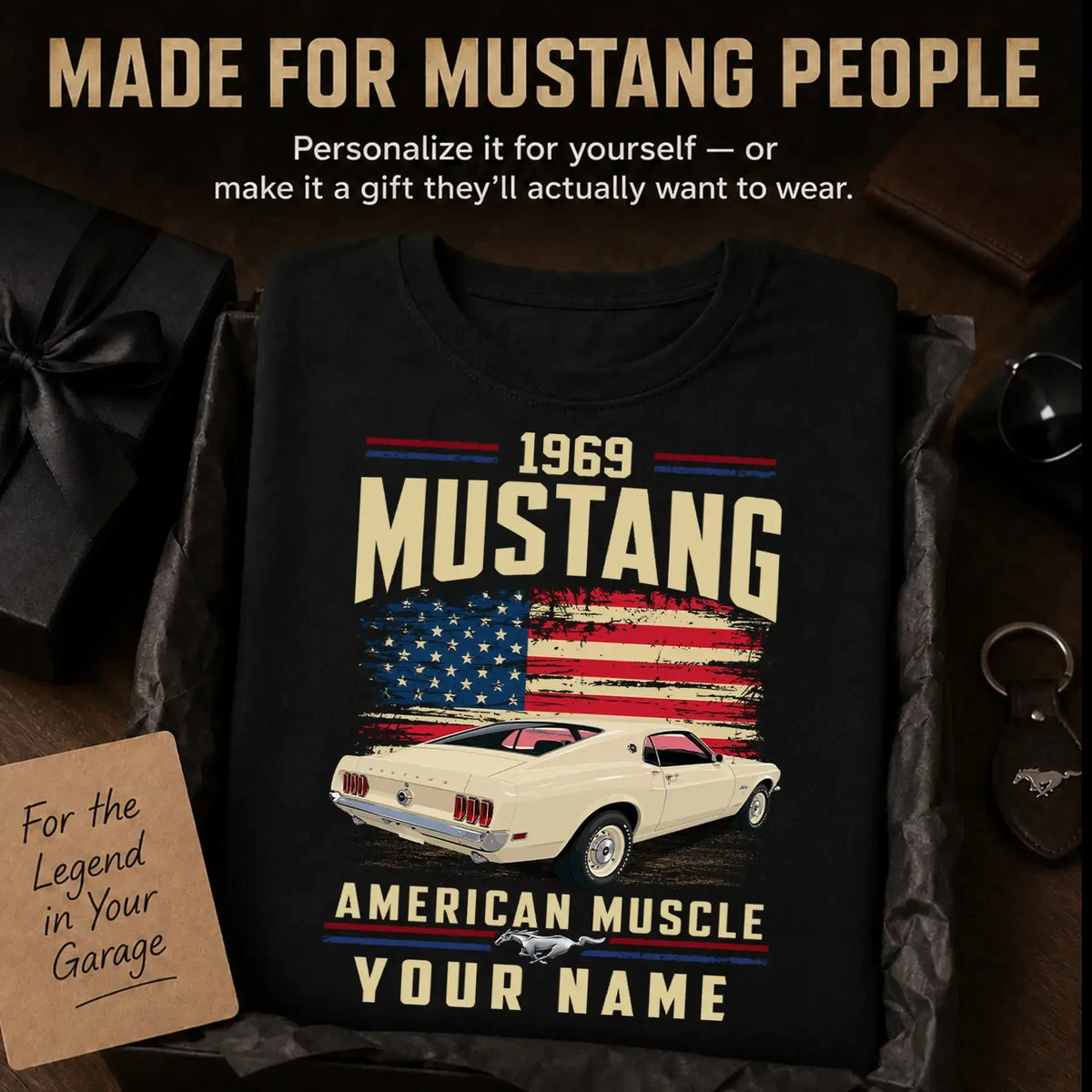 1969 Mustang Muscle Car Personalized Apparel