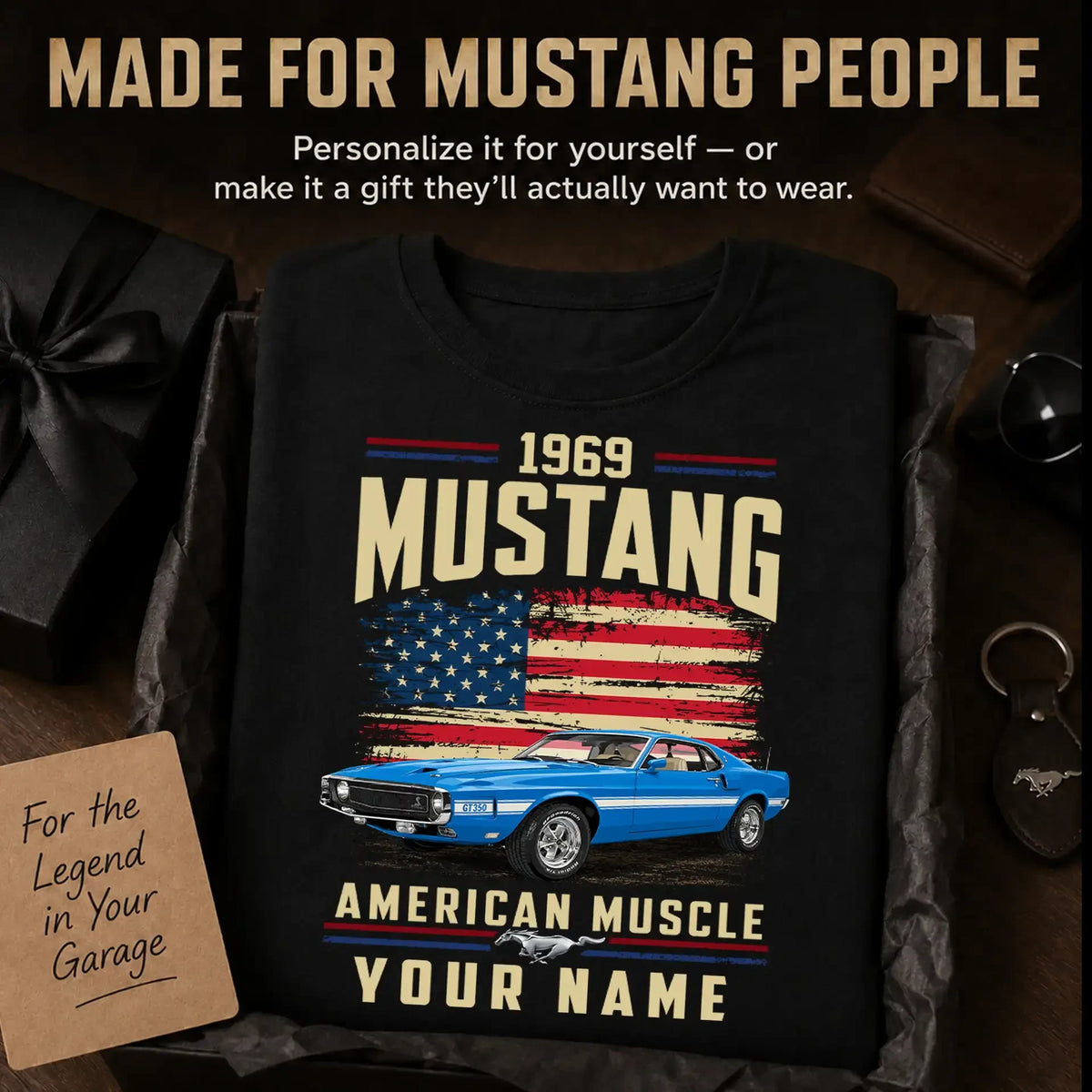 1969 Mustang Muscle Car Personalized Apparel