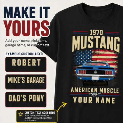 1970 Mustang Muscle Car Personalized Apparel