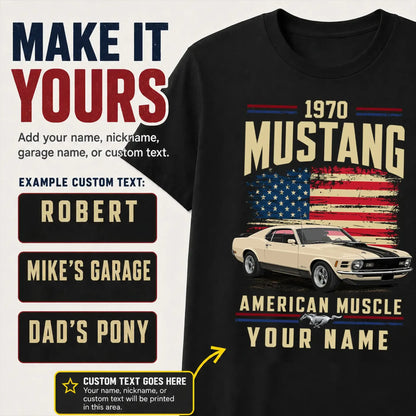1970 Mustang Muscle Car Personalized Apparel