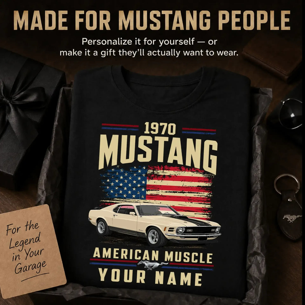 1970 Mustang Muscle Car Personalized Apparel
