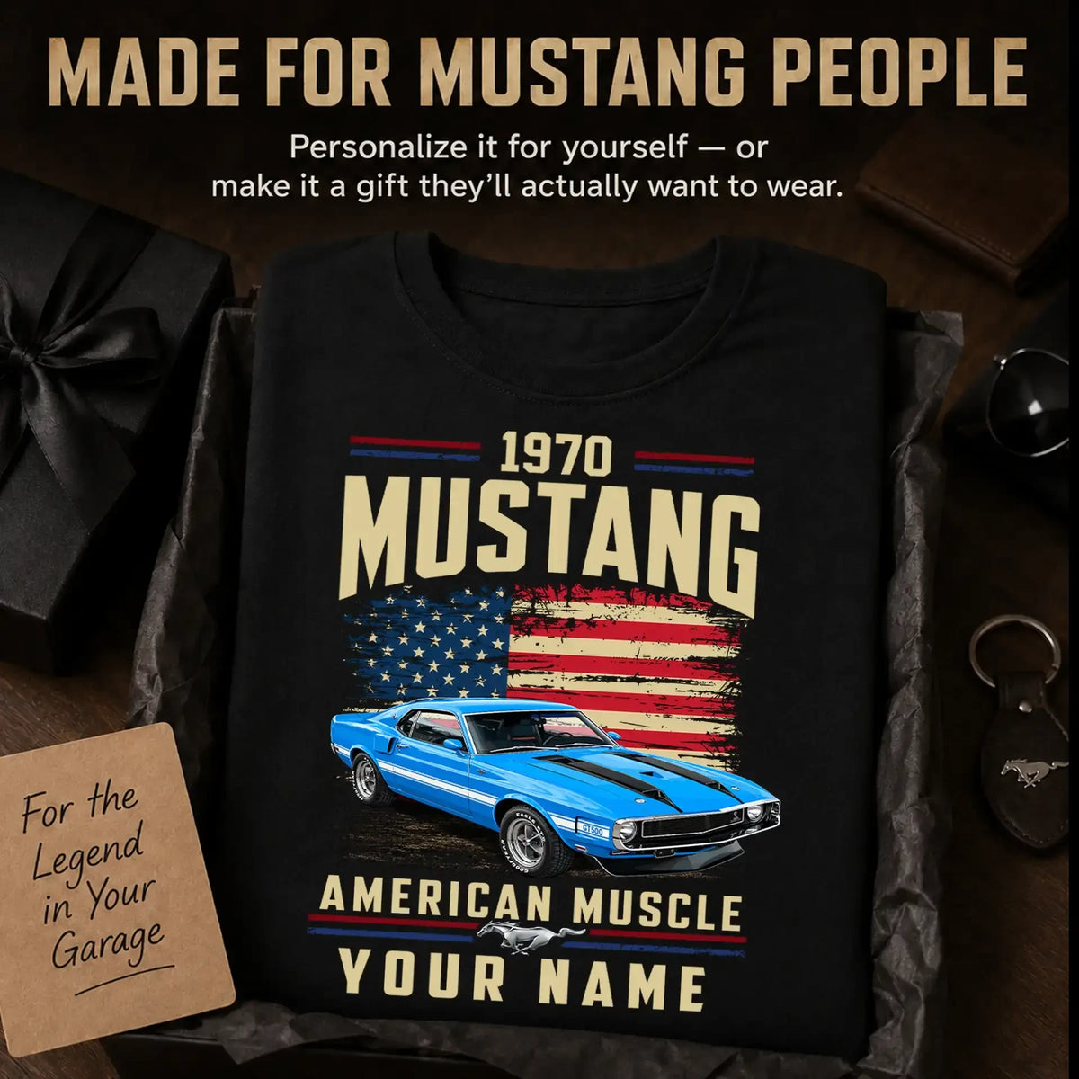 1970 Mustang Muscle Car Personalized Apparel