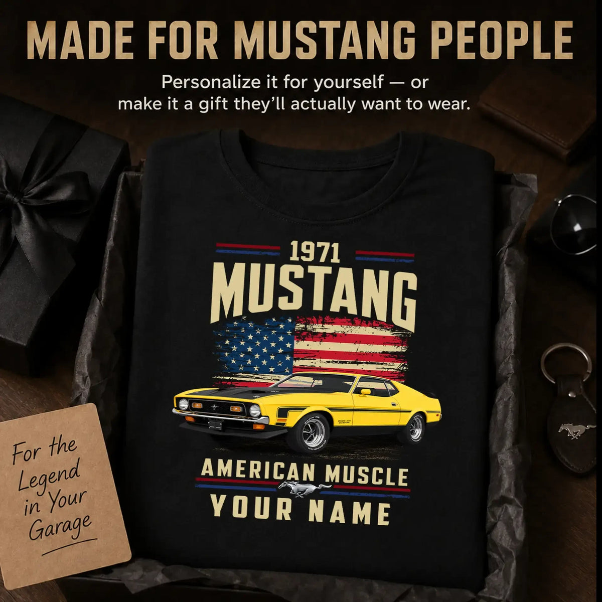 1971 Mustang Muscle Car Personalized Apparel