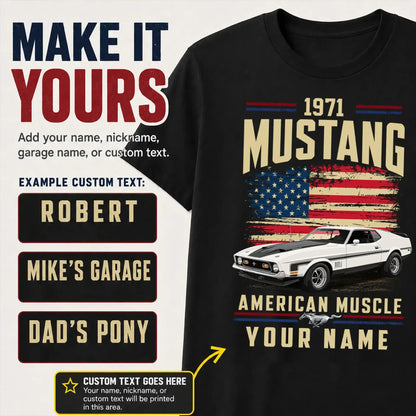 1971 Mustang Muscle Car Personalized Apparel