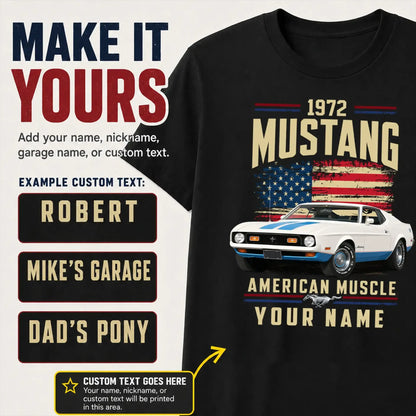 1972 Mustang Muscle Car Personalized Apparel