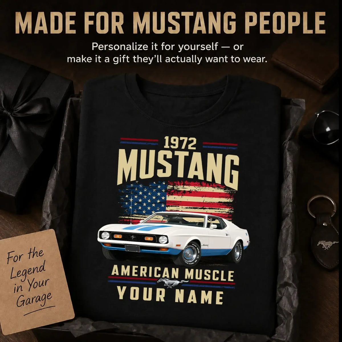 1972 Mustang Muscle Car Personalized Apparel