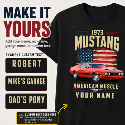 1973 Mustang Muscle Car Personalized Apparel