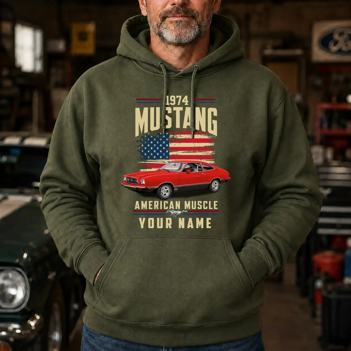 1974 Mustang Muscle Car Personalized Apparel