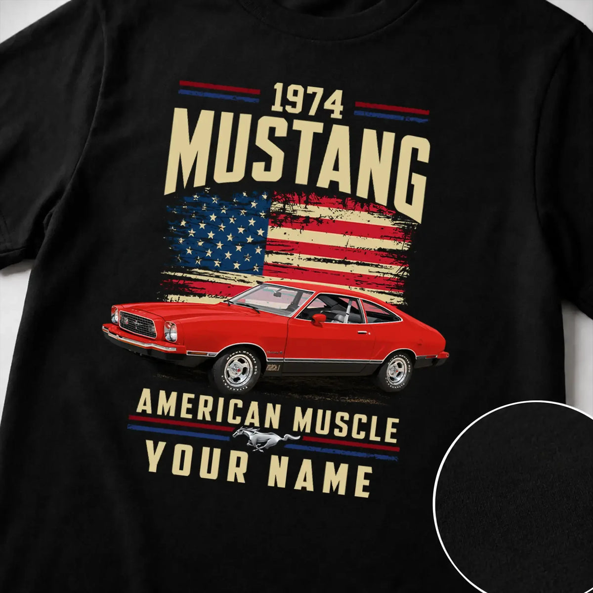 1974 Mustang Muscle Car Personalized Apparel