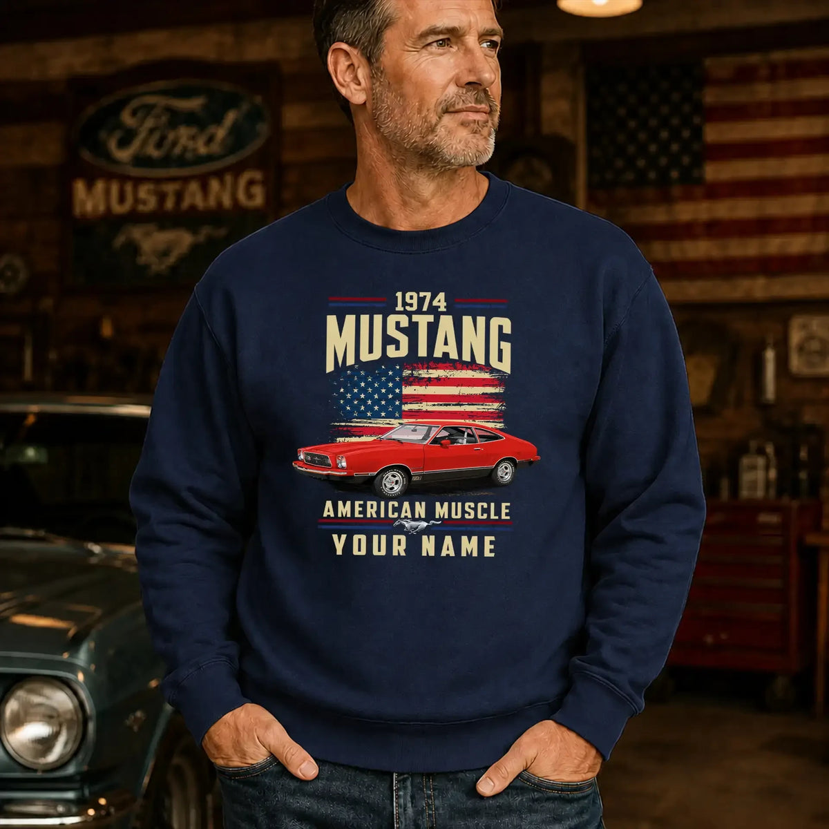 1974 Mustang Muscle Car Personalized Apparel
